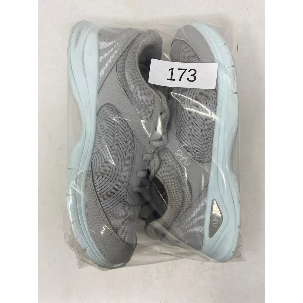 Ryka Womens Grey Walking Shoes Mesh Leather Sneakers Size 8.5M RAE4